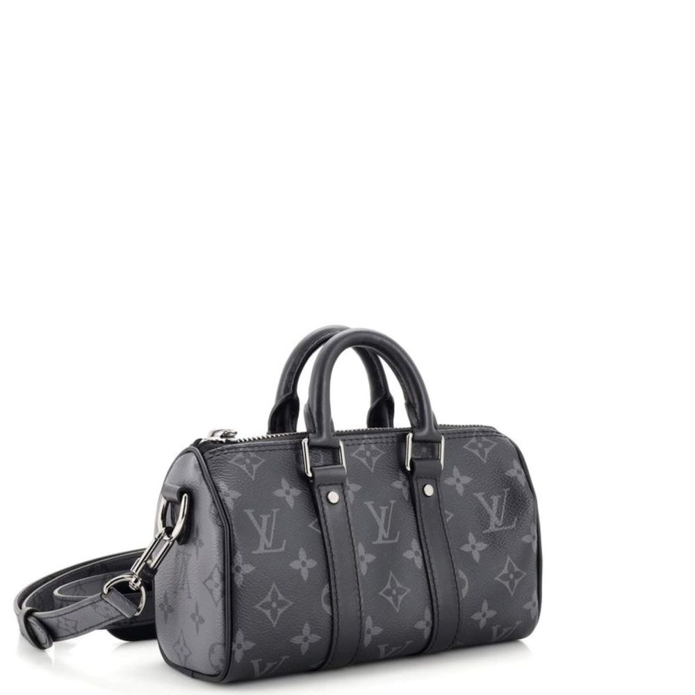 Louis Vuitton Keepall Bandouliere Bag Reverse Monogram Eclipse Canvas XS Black - Picture 2 of 7